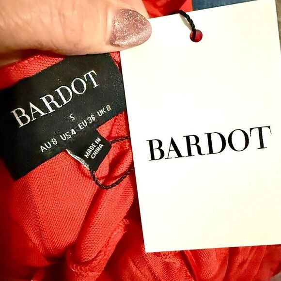 NWT Bardot sorella jersey midi dress in fire red Size 4 - Picture 10 of 10